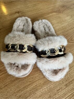 Michael Kors Plush Slide Slippers